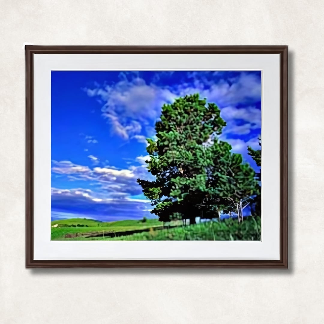 油彩画 階段と緑の風景色紙サイズ　フレームなし 油彩画 階段と緑の風景色紙サイズ フレームなし 油彩画 階段と緑の風景