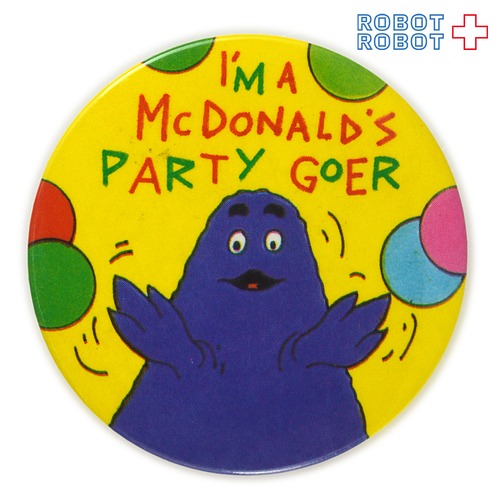 マクドナルド 缶バッジ グリマス I'm a McDonald's Party Goer