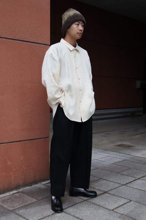 Gurank " Linenwool Shirts( off white ) "
