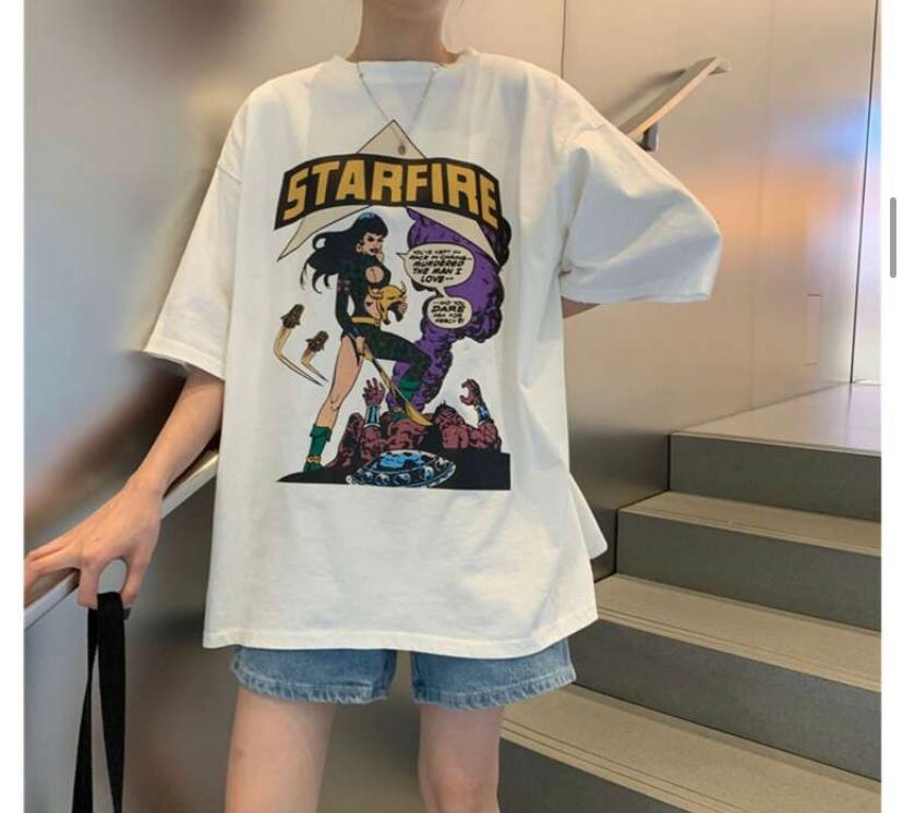 春 夏 レディース トップス Tシャツ 半袖 半袖Tシャツ アメコミ 漫画