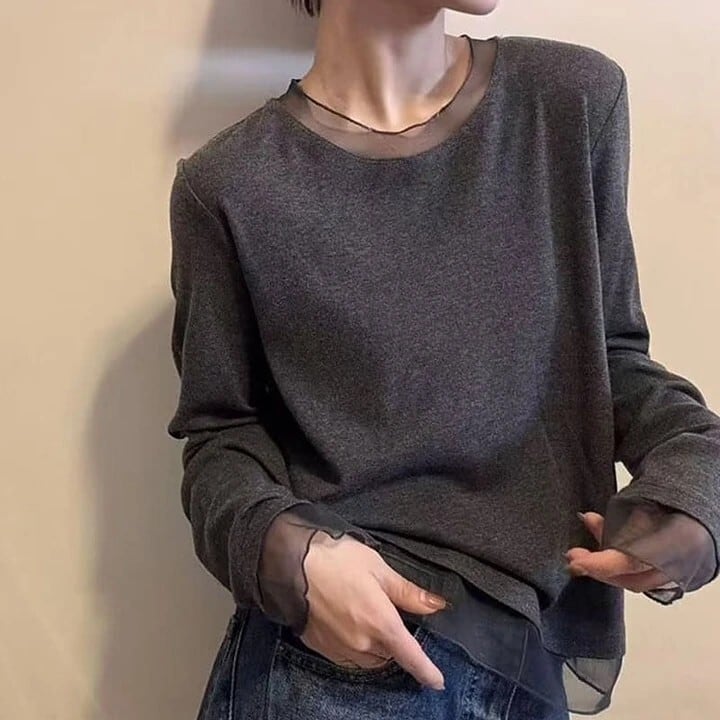 Sheer docking slim tops 3 colors V2754