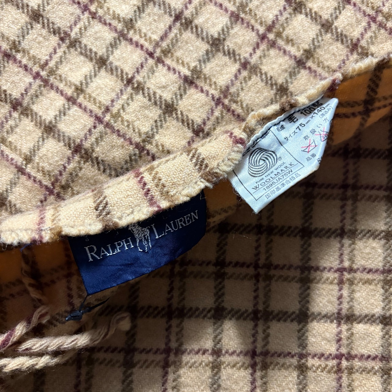 vintage RALPH LAUREN wool large scarf