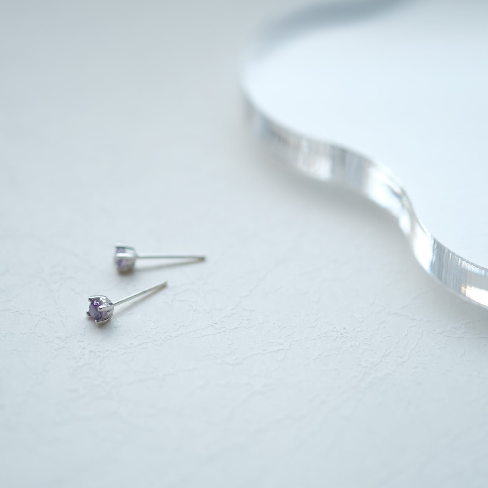 一粒 アメジスト ピアス イヤリング シルバー925 | クラウドジュエリー