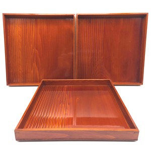 春慶塗・角盆・お盆・トレー・3枚セット・No.250917-54・梱包サイズ80