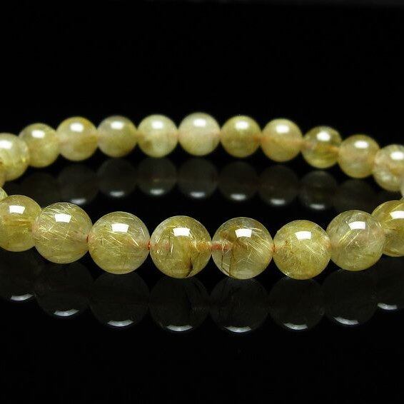 ルチルクォーツ ブレスレット 7mm タイチンルチルクォーツ タイチンルチル 一点物 メール便可 [M便 1/10] 111-49091