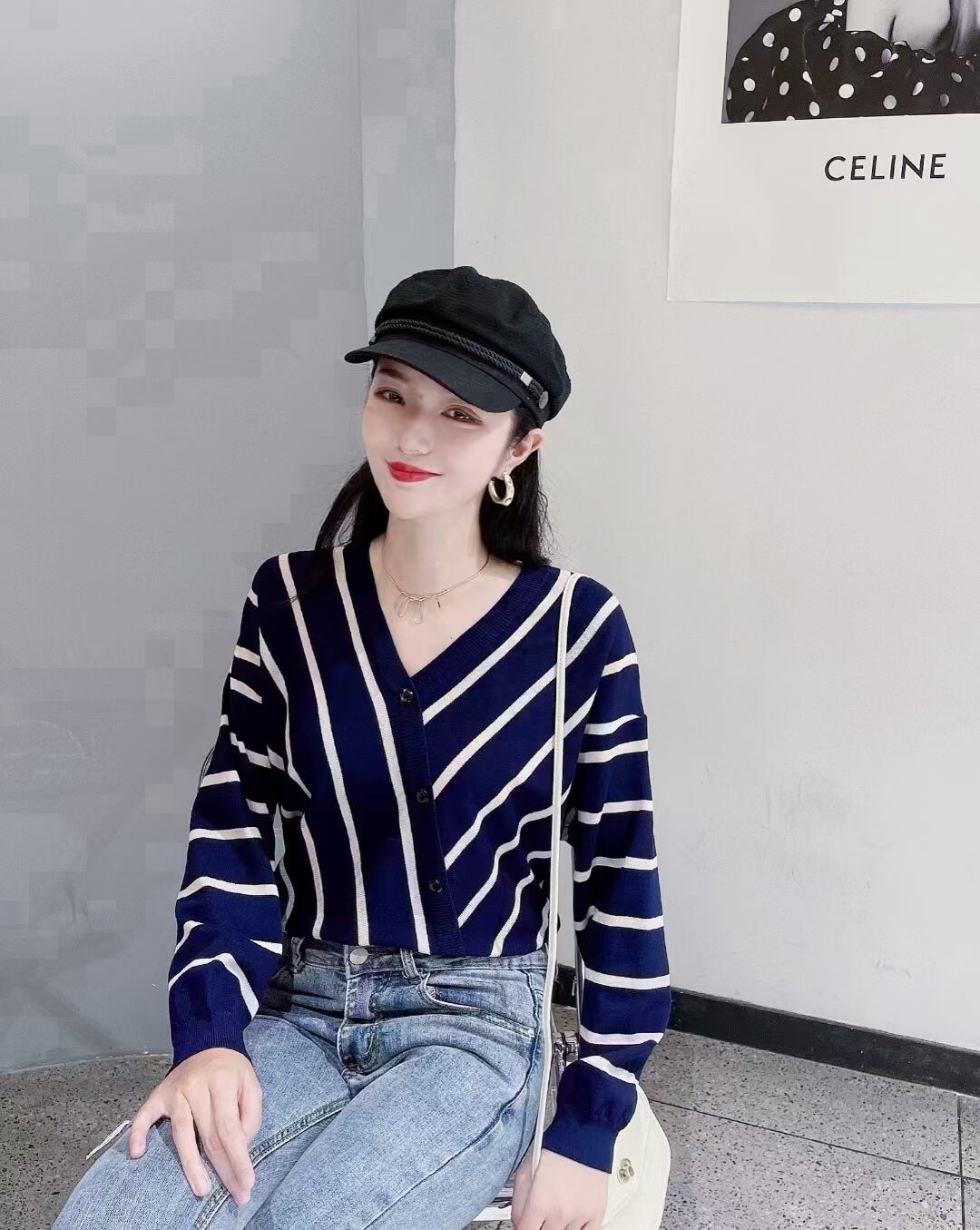 斜めラインニット AJ12541-8819