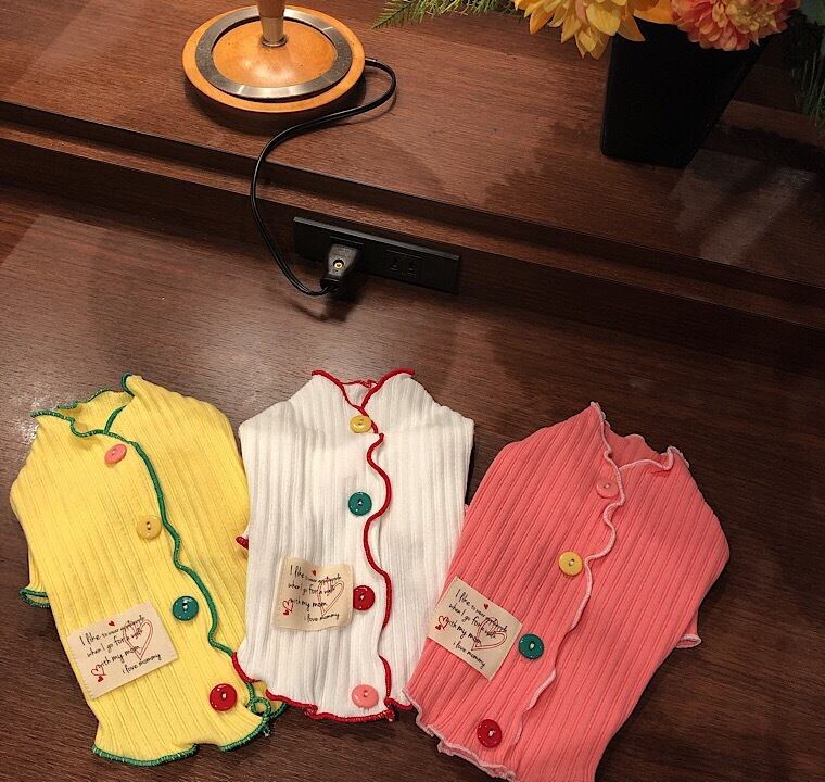 【SALE】カラフルボタンカーディガン S~XL 3color  /  犬服 ドッグウェア 犬の服 ペット用品 犬 小型犬 中型犬 b53