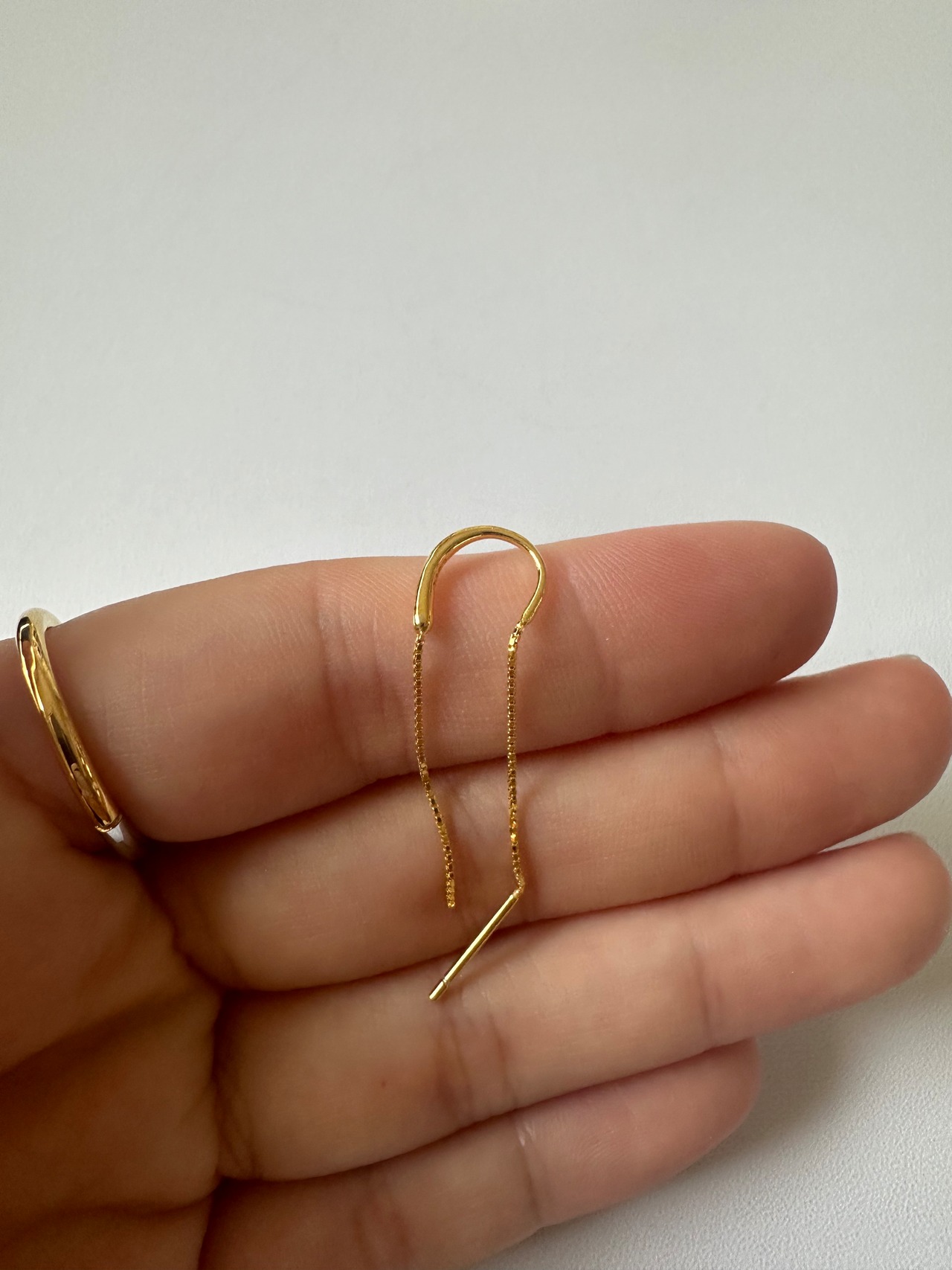 S925 ロングスレッドピアス
