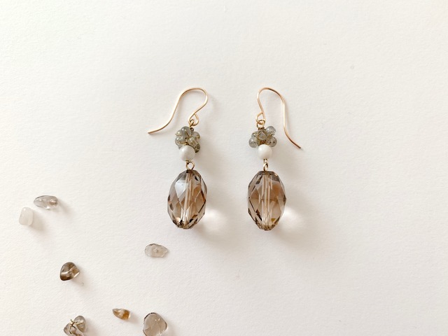p_41 スモーキークォーツ（ピアス・イヤリング）