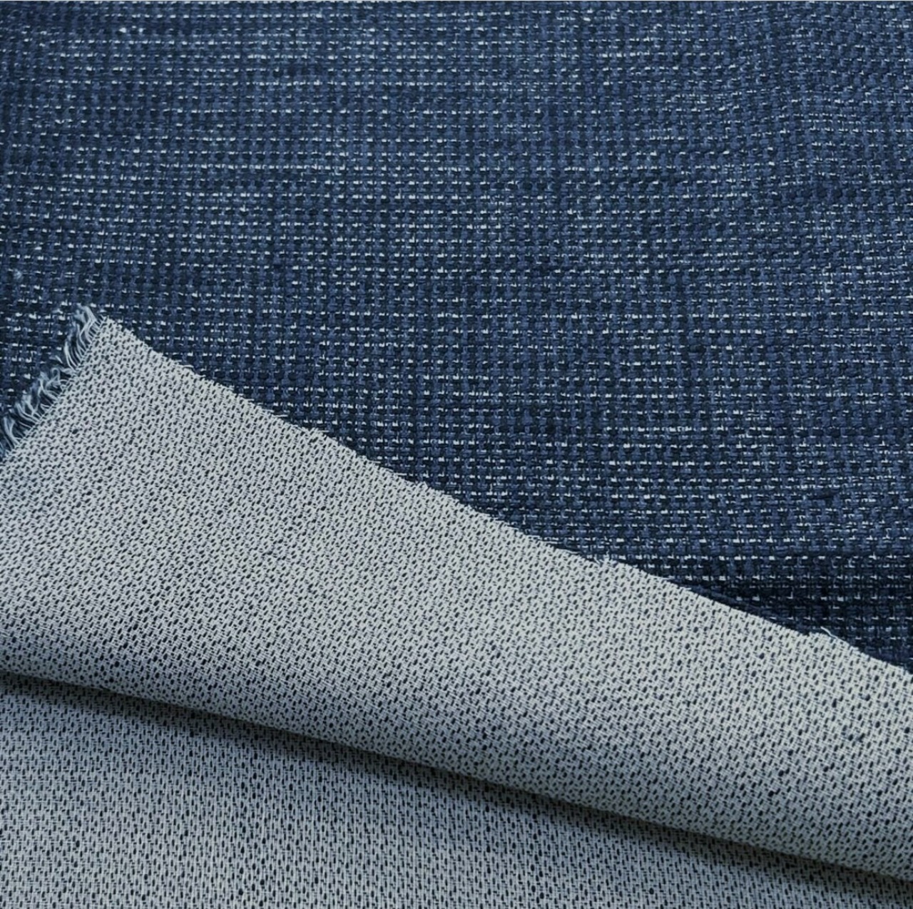 ★NY580◆2.4m◆綿ポリエステル混ファンシーツイード生地◆ネイビー