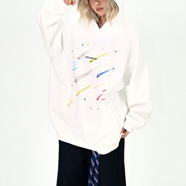 shooting star design hoodie　シューティングスターデザインフーディー　J1337