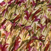 イタリア製 シルク100% MAKEBA マケバ 花柄 アート ドッキング シースルー シャツ ブラウス カーディガン 46/マルチ レディース