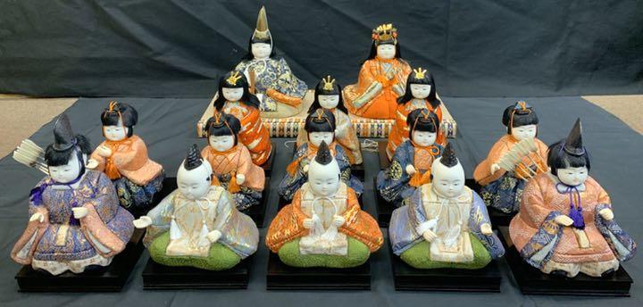 木目込み人形　15人揃い 25号 紺地 金彩 金花 木目込み 15人揃い 25号 紺地 金彩 金花 | 株式会社 山本人形