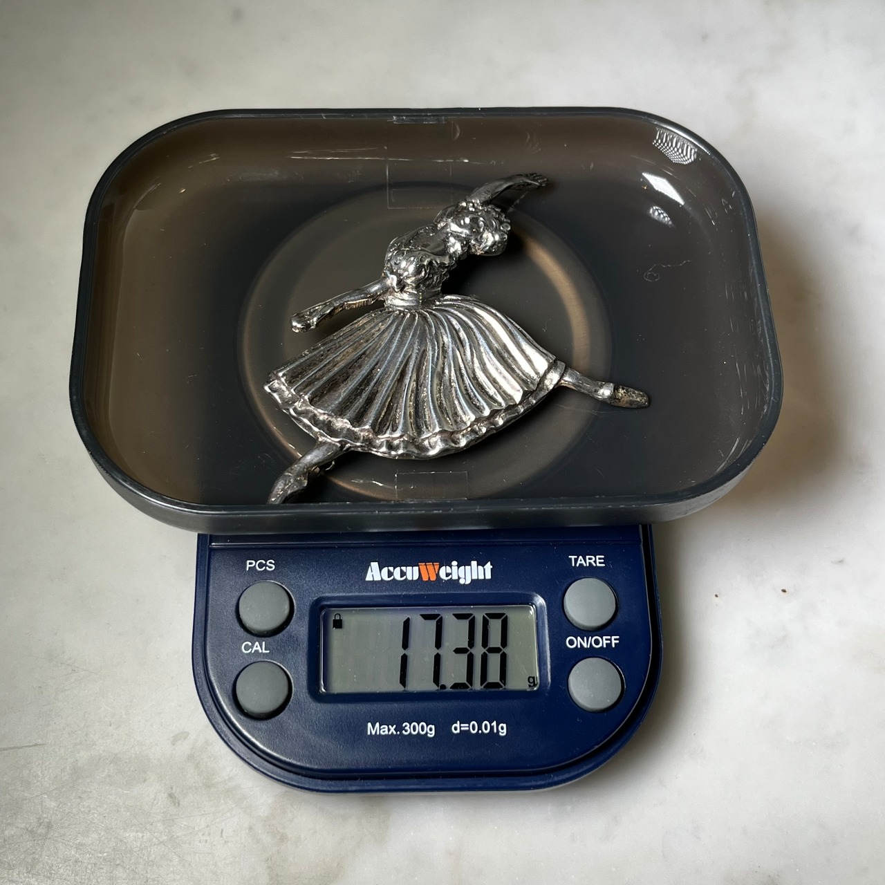 vintage silver brooch " ballerina " made in England