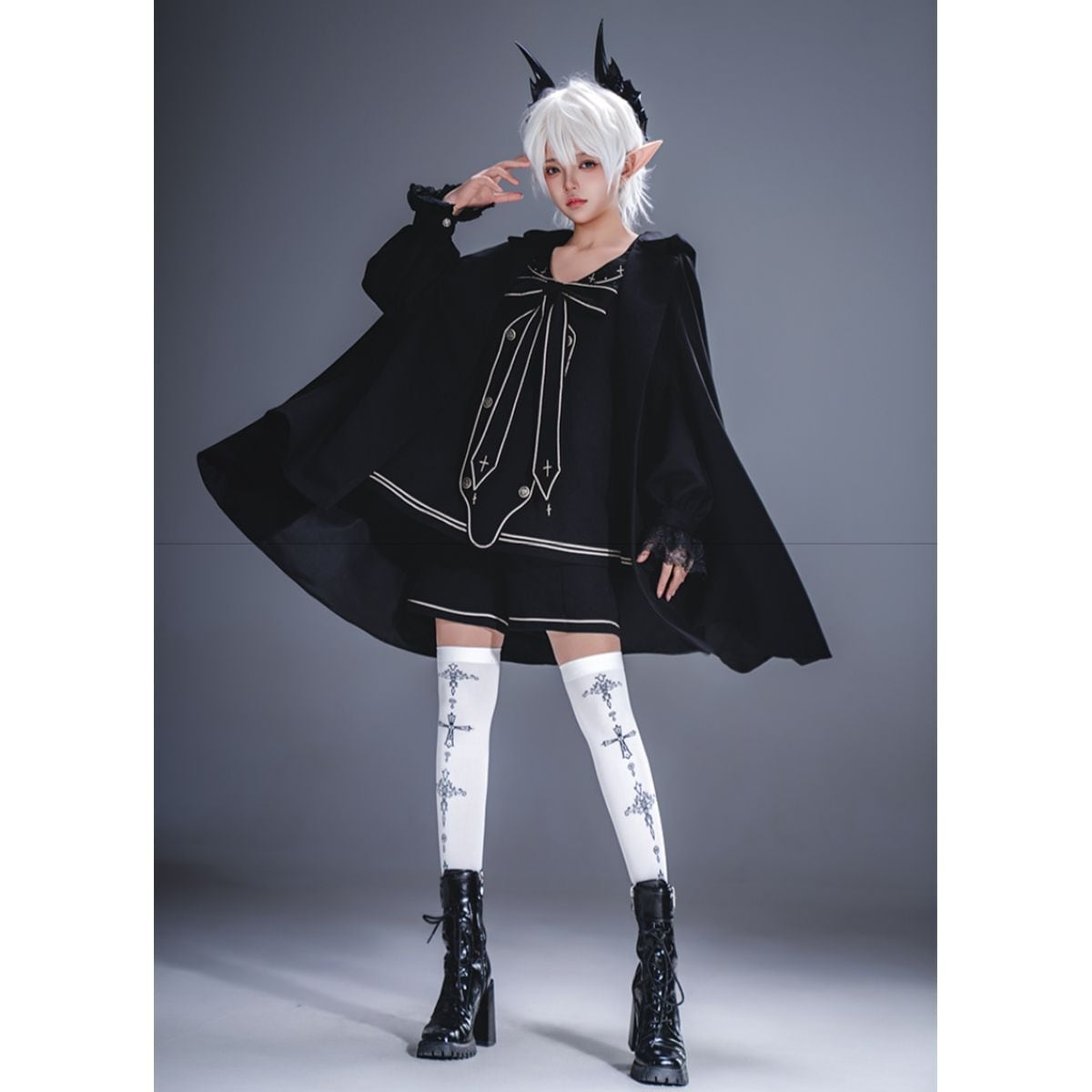 天使と悪魔〜マント付き王子セット〜：ブラックロングケープ