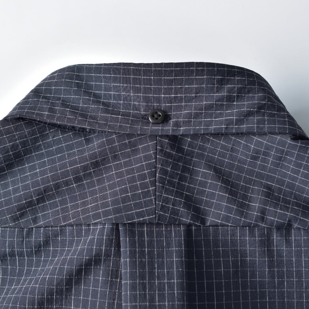 nisica ニシカ レギュラーカラーシャツ・ネイビーチェック【メンズ・送料無料】