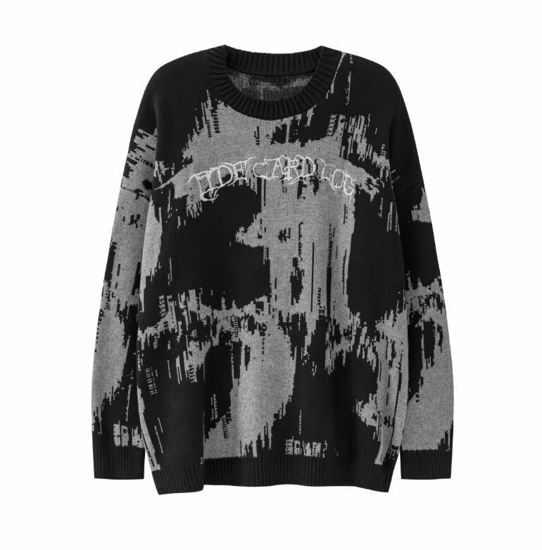 Tie-dye embroidered sweater 003