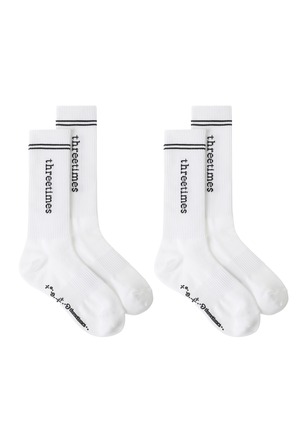 [threetimes] 2 pack sports non-slip socks White 正規品 韓国ブランド 韓国通販 韓国代行 韓国ファッション スリータイムズ 日本 店舗