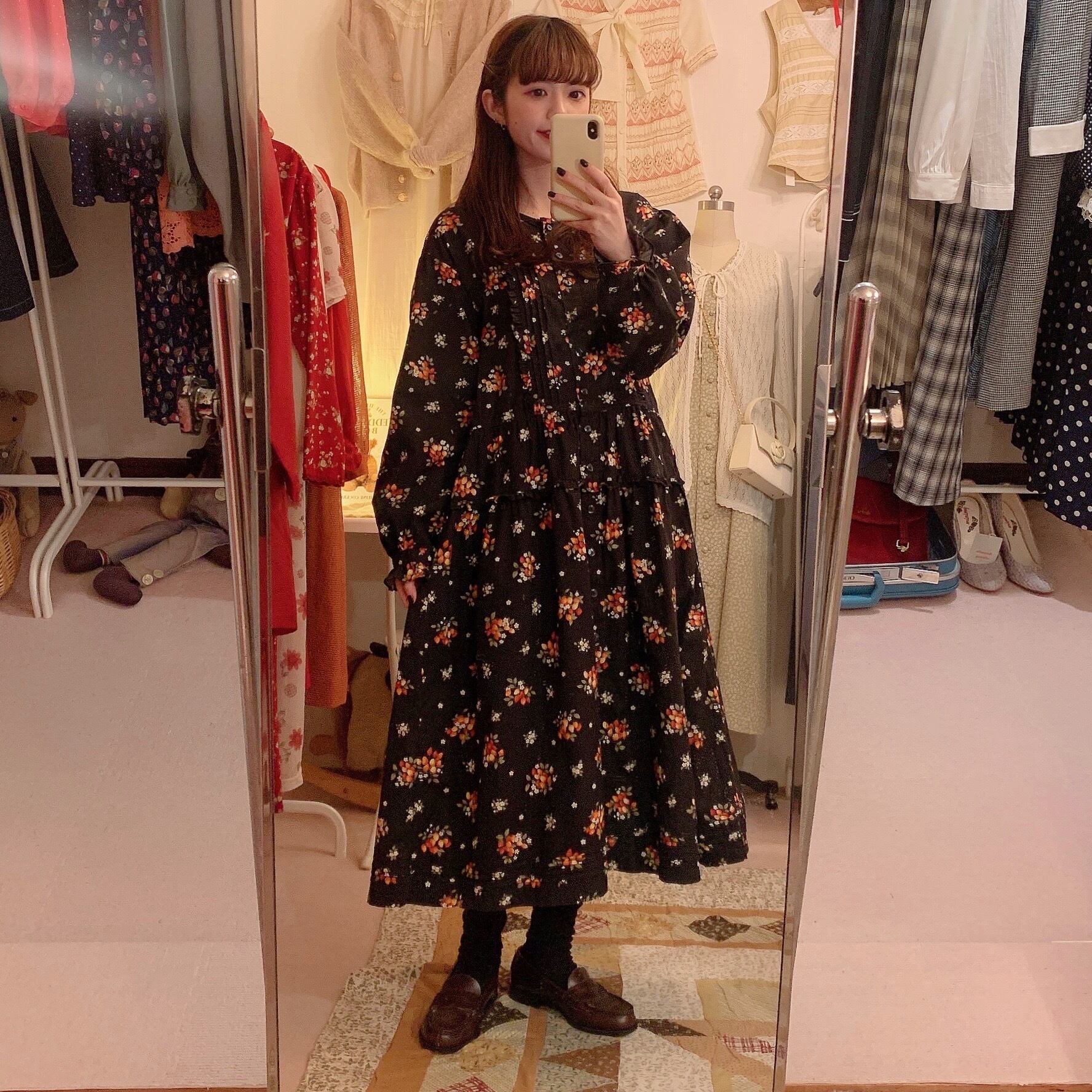 strawberry frill ribbon black one-piece