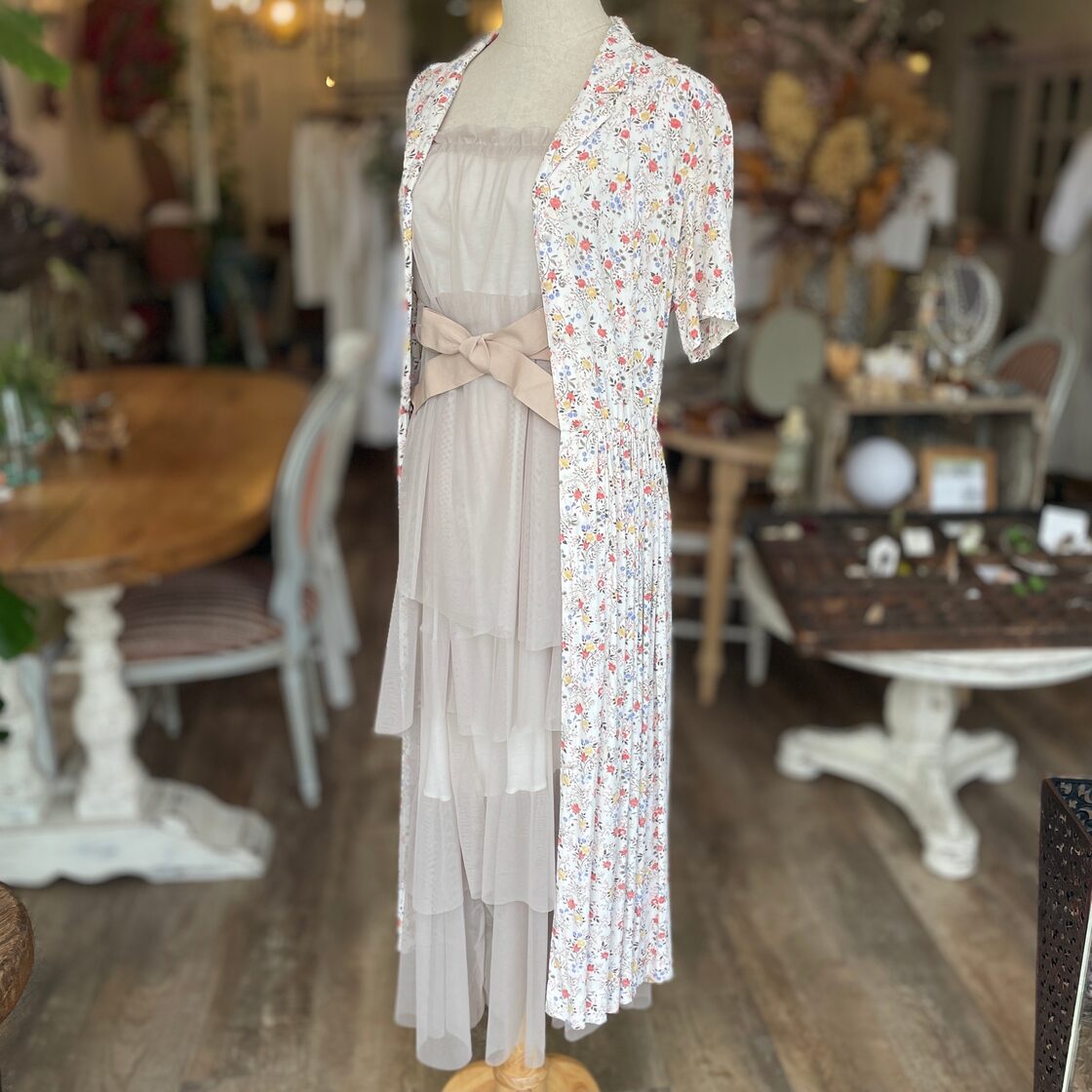 美品♡レッドヴァレンティノ ストライプ シアー チュール ブラウス 