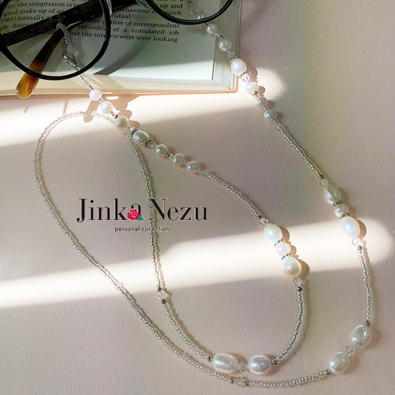 淡水真珠メガネチェーン（クリスタル付き） 【公式通販】