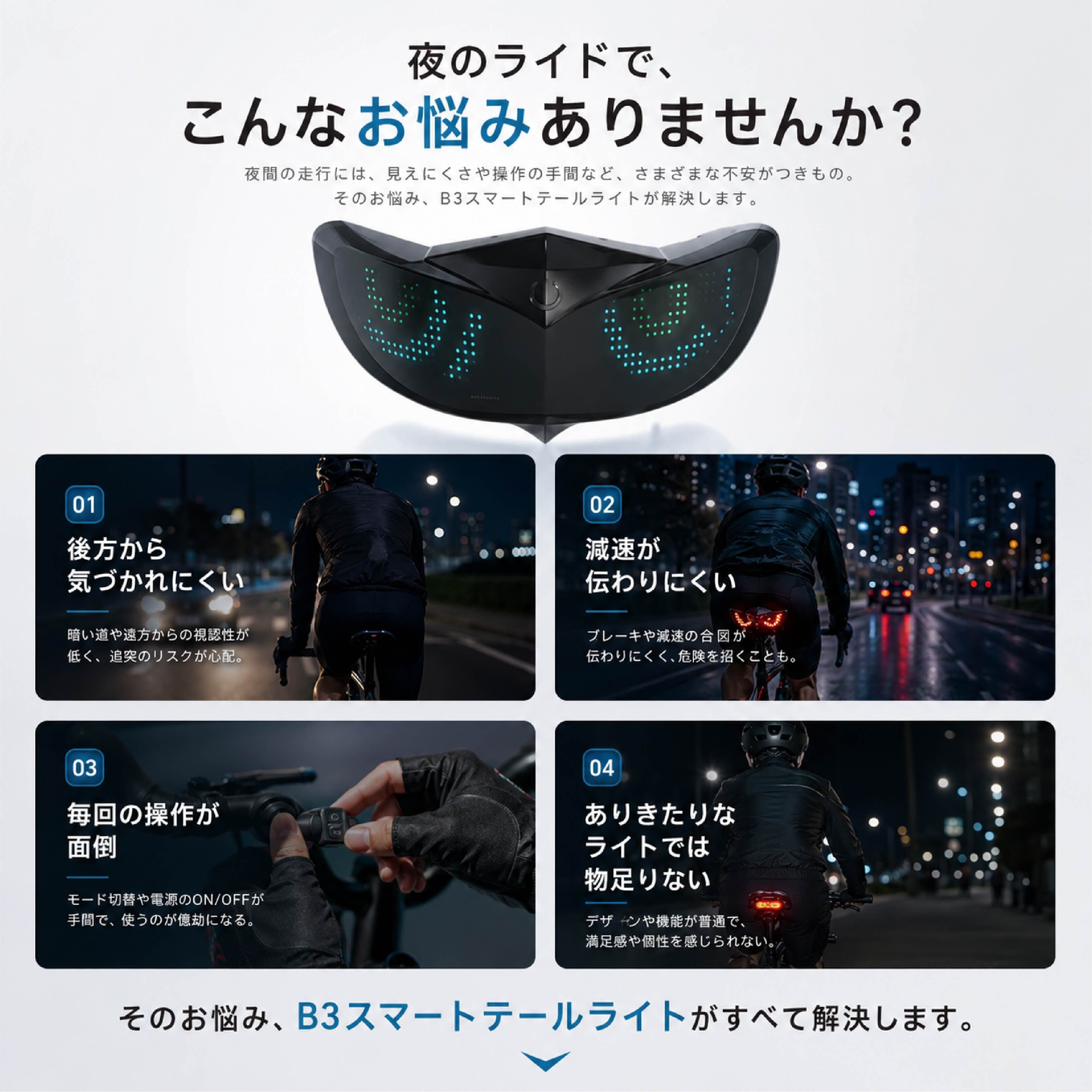 JY 640 . スマートテールライト 自転車 LED テールランプ ブレーキ感知