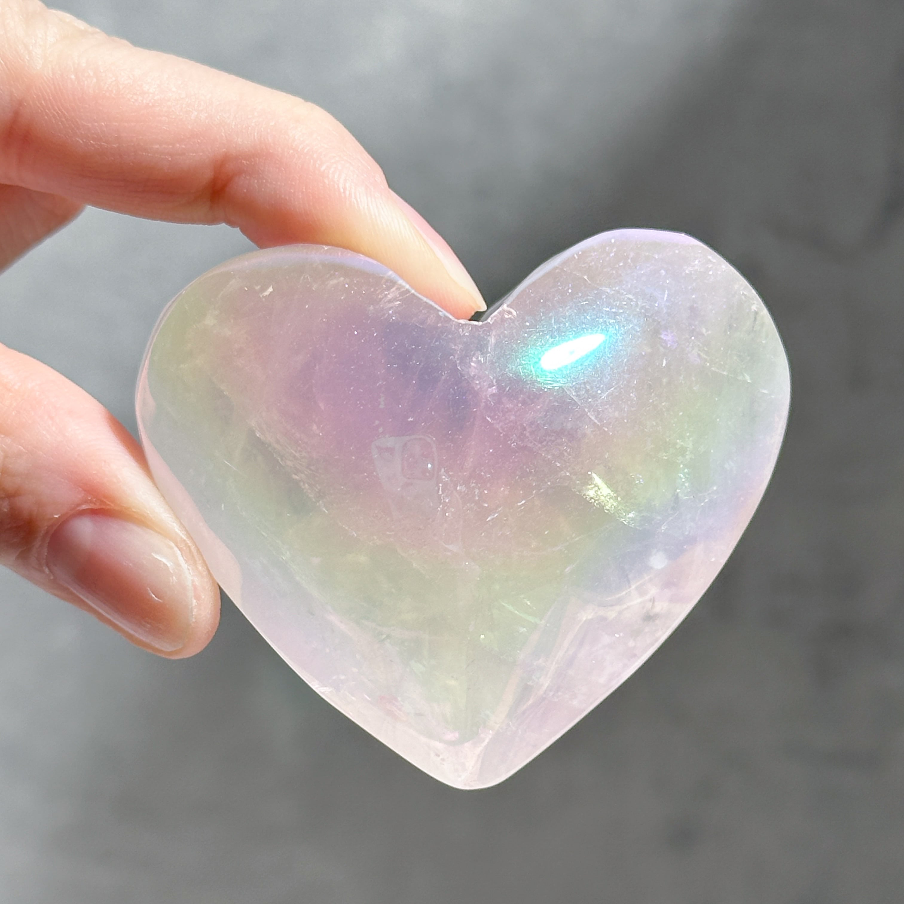 Bigエンジェルオーラローズクォーツ ハート74♡ Angel Aura Rose Quartz ♡天然石・鉱石・パワーストーン