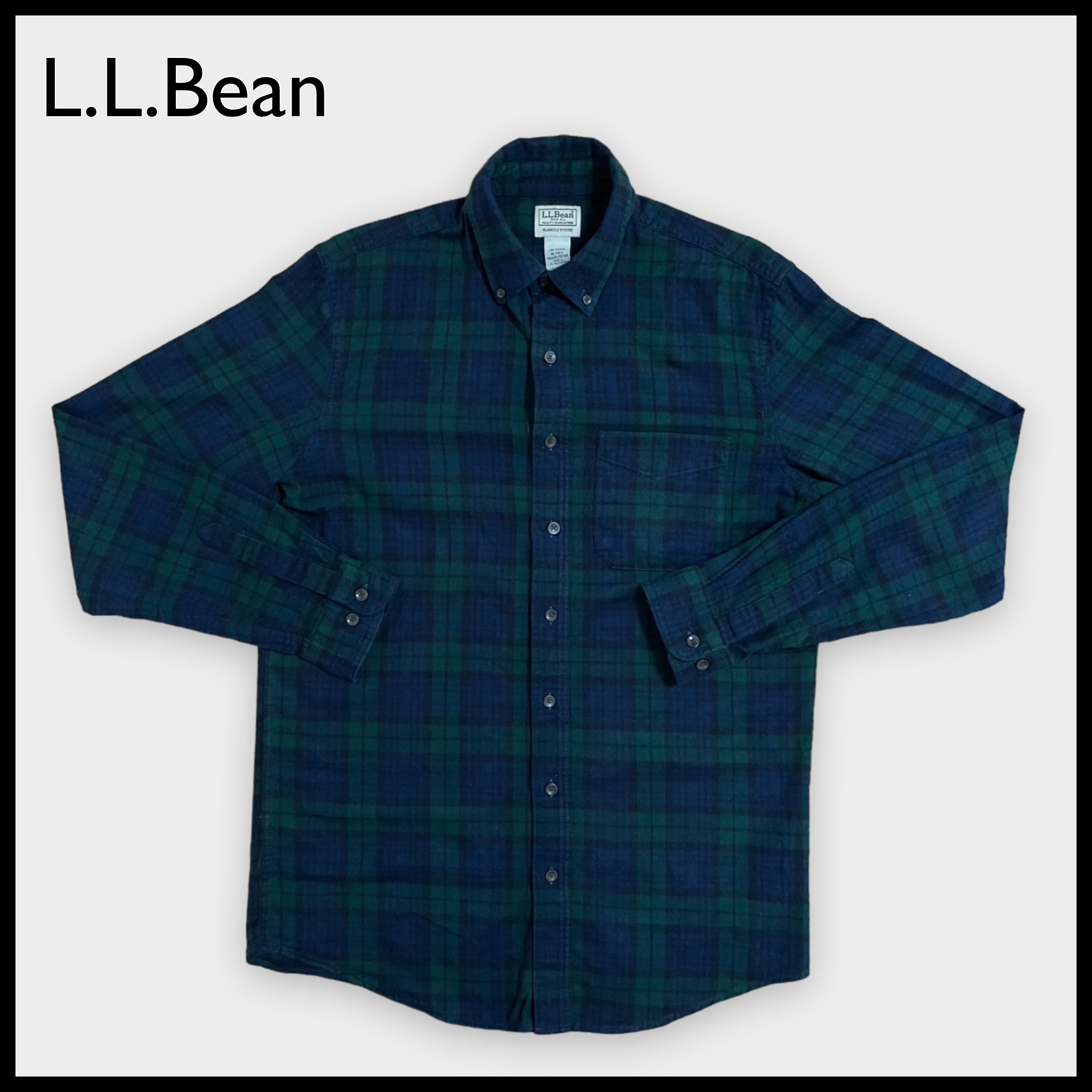 L.L.Bean】ネルシャツ 長袖シャツ フランネル ディープグリーン ...