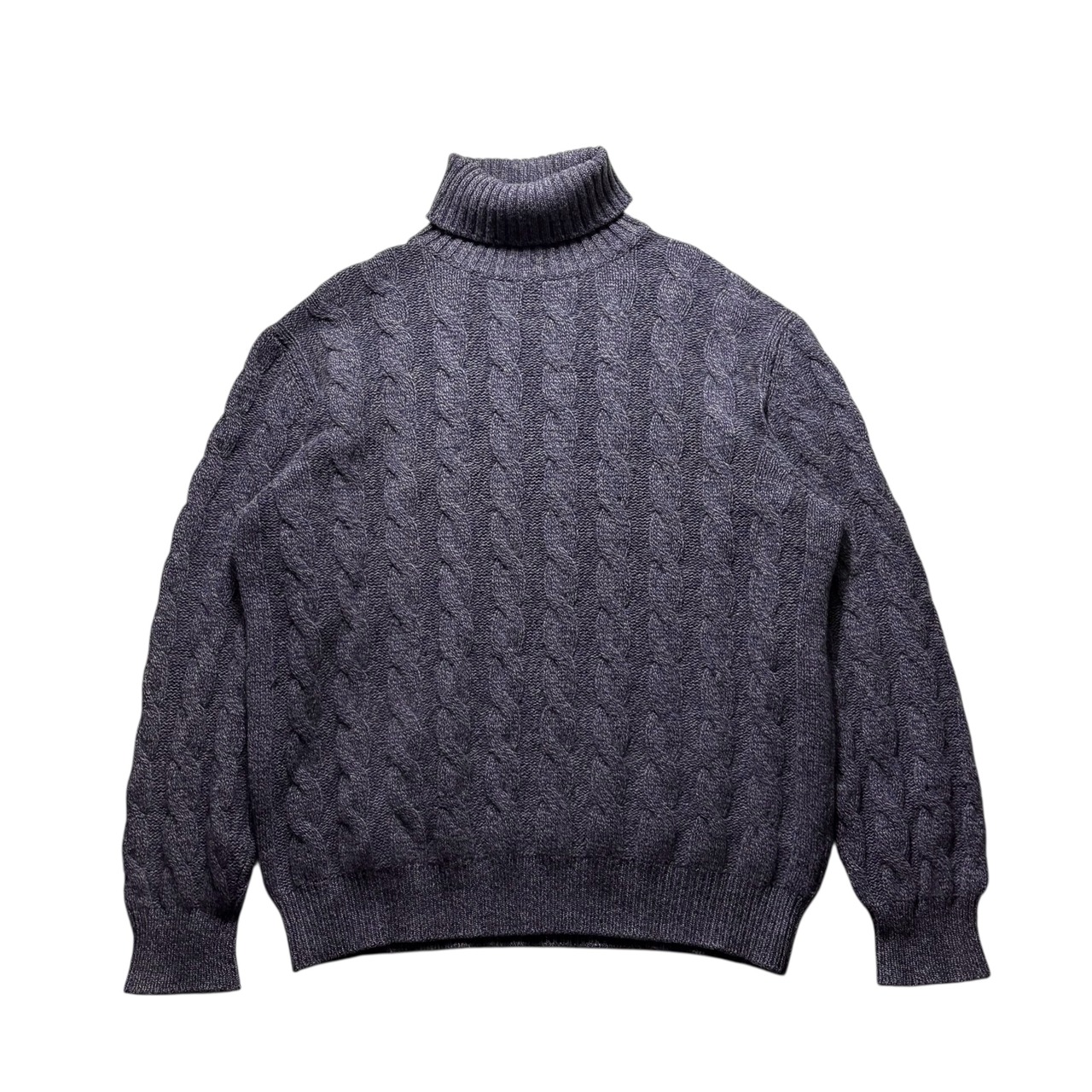 ERMENEGILDO ZEGNA purple wool cable knit sweater