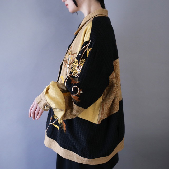 "刺繍" and switching full pattern over wide silhouette special jacket