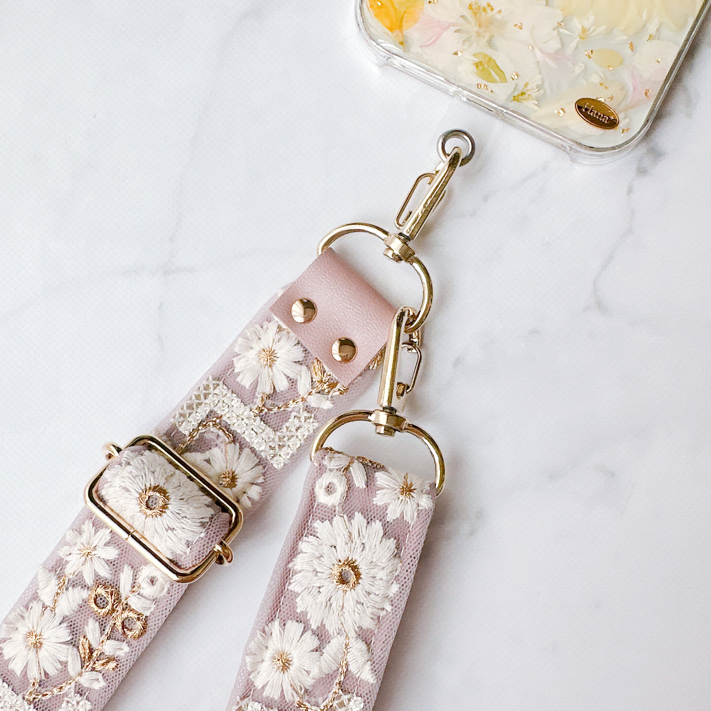 Hnaoto honeyフリル付きブルゾン ピンク刺繍 Chiffonピンク×ピンク❁ショルダー | Hana+