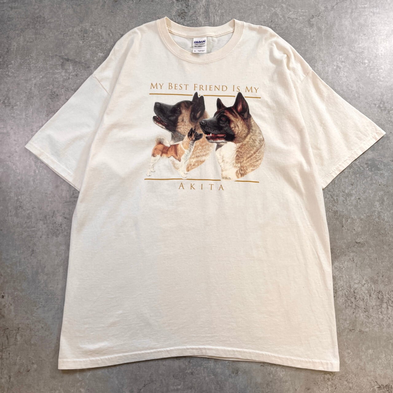 80's 秋田犬　Tシャツ ビンテージ　古着 00年代 秋田犬 アニマルTシャツ メンズXL 犬 ヴィンテージ ビンテージ