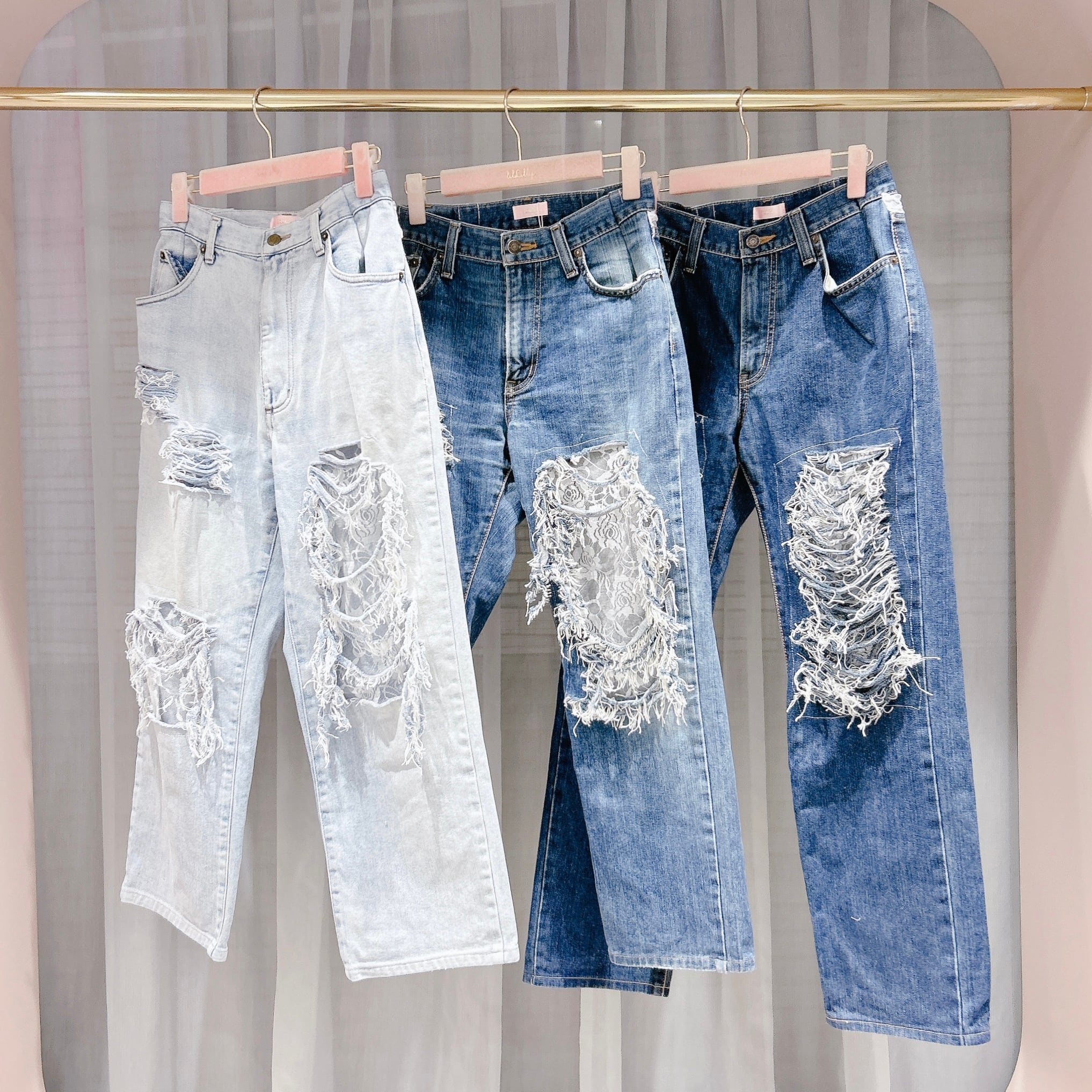 再入荷】レースクラッシュデニムパンツ | lilLilly official webstore