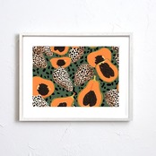 Spotted Papaya｜南国パパイヤのモダンパターンアートポスター｜トロピカルインテリアに映える一枚｜A3ポスター