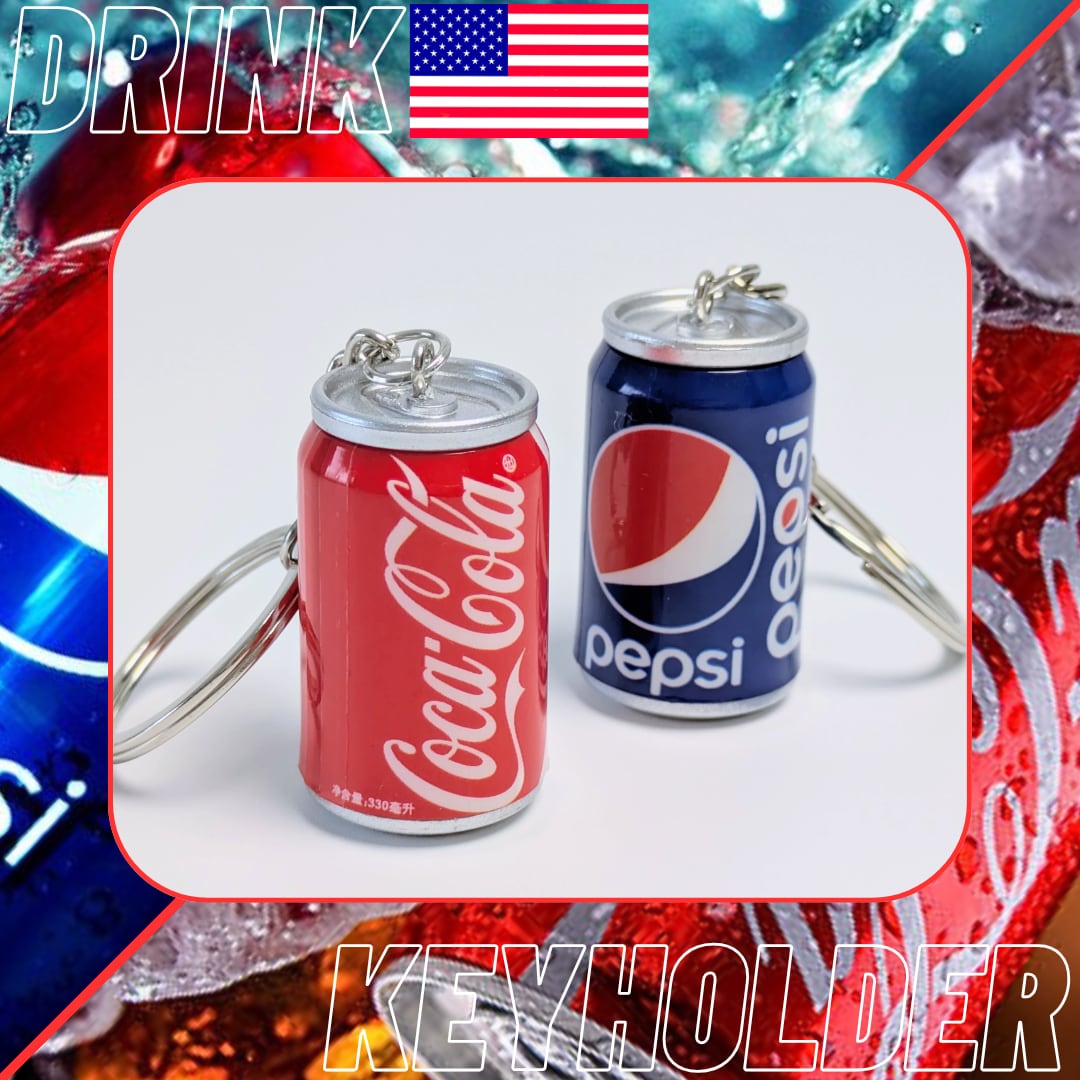 【 ドリンク缶キーホルダー 】 PEPSI / Coca-Cola ペプシ コーラ〚アメリカン雑貨 アメトイ〛