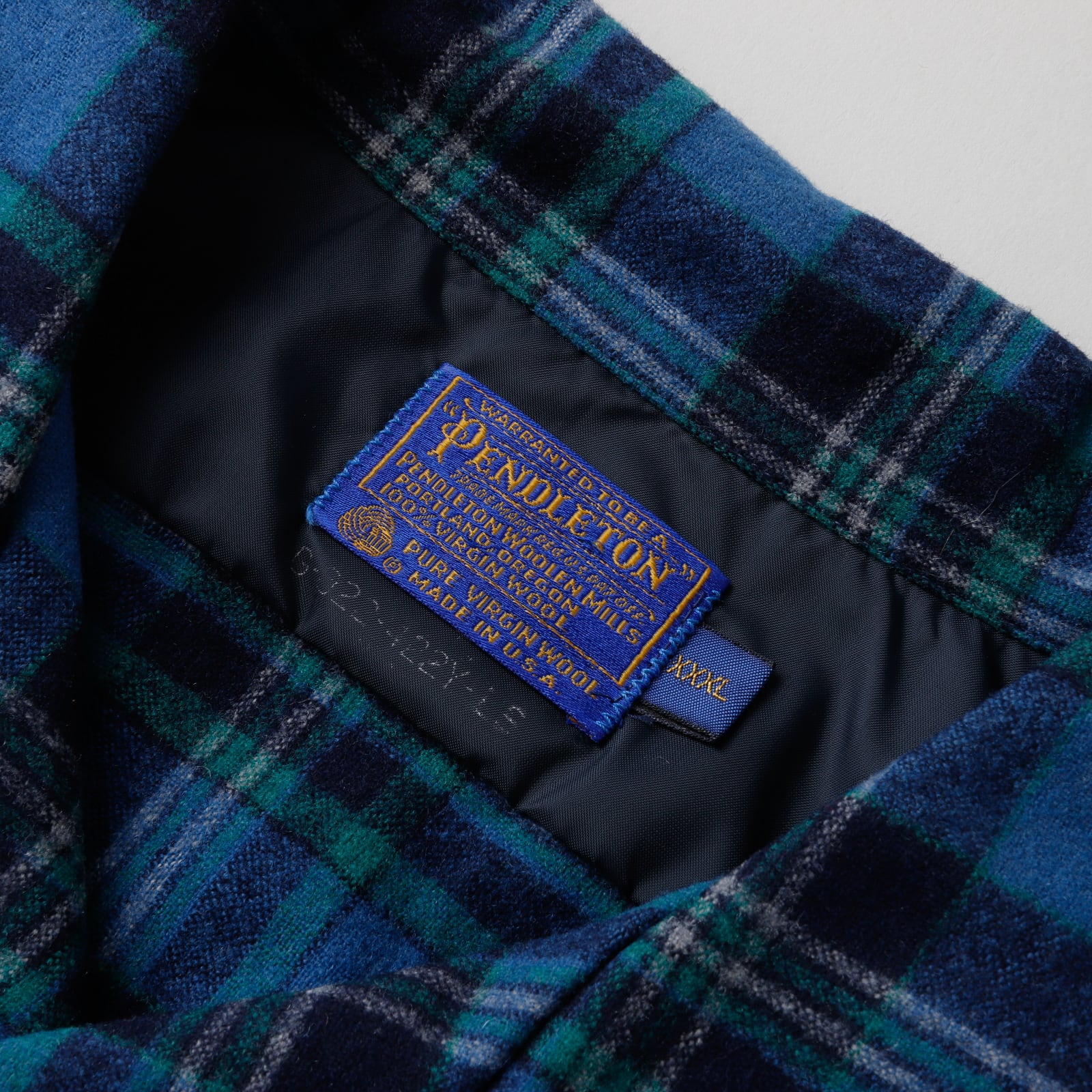 未使用】70s PENDLETON ombre check wool shirts made in USA dead