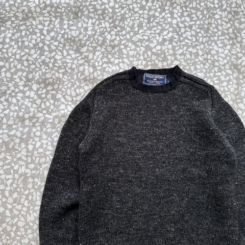 POLO SPORT / 90′s- linen blend knit sizeM