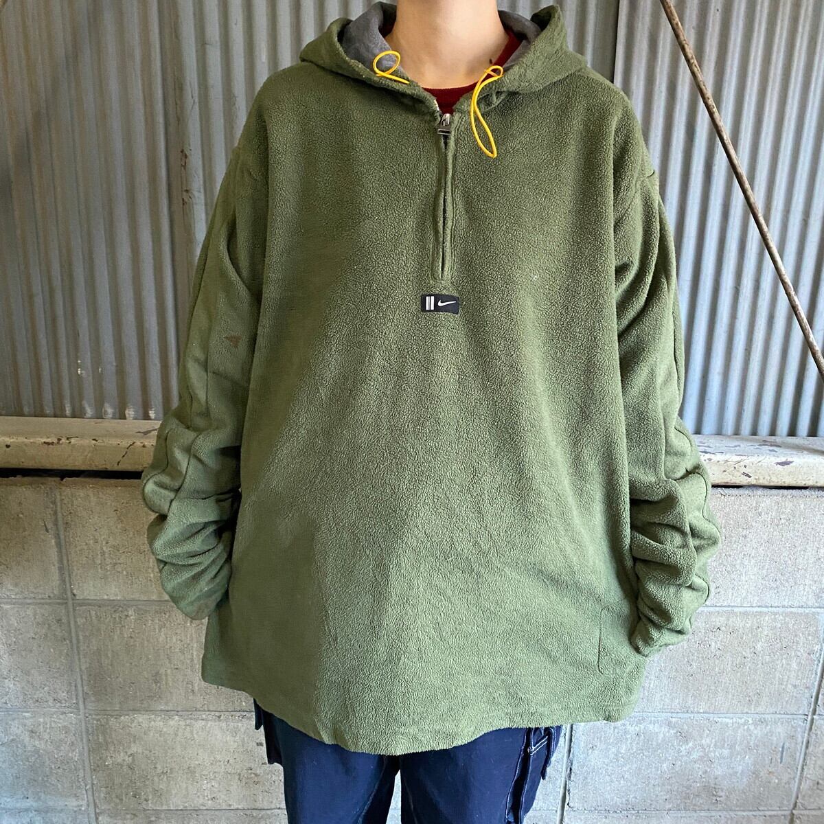 M*K様 80s VINTAGE NIKE ハーフジップ パーカー 訳あり特価 NIKE ナイキ ハーフジップ フリースパーカー メンズM 古着