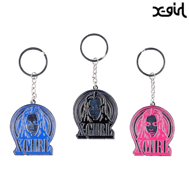 【X-girl】CIRCLE BACKGROUND FACE LOGO KEY CHARM【エックスガール】