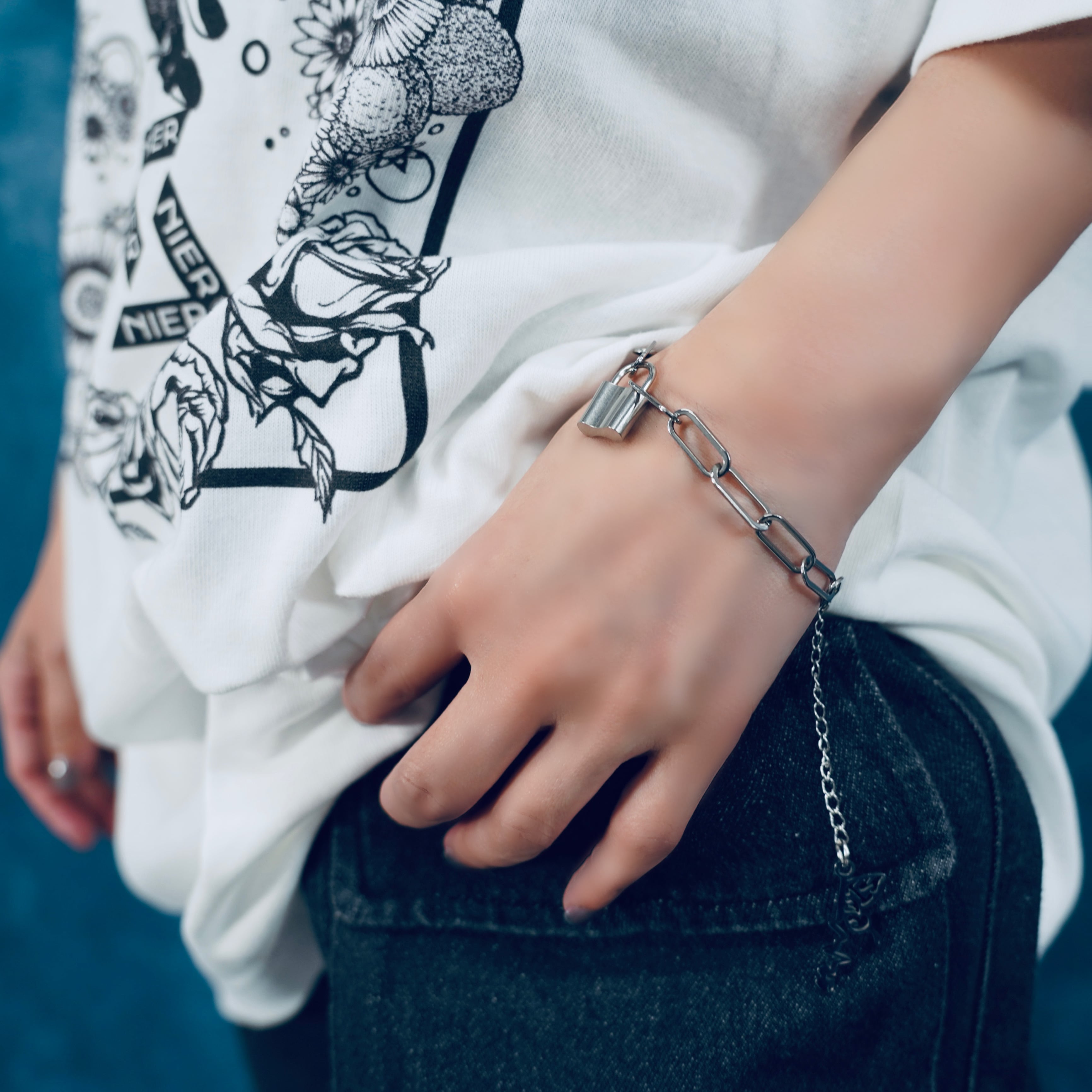 8/5日限定早い者勝ちプレゼント新作》SILVER LOCK CHAIN BUTTERFLY