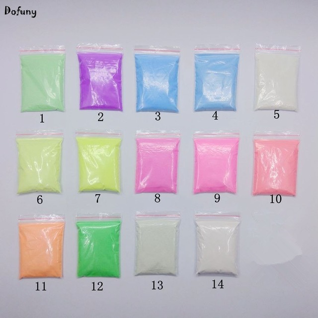5色混合発光粉体顔料コーティングdiy装飾材料、暗闇で光る粉顔料。