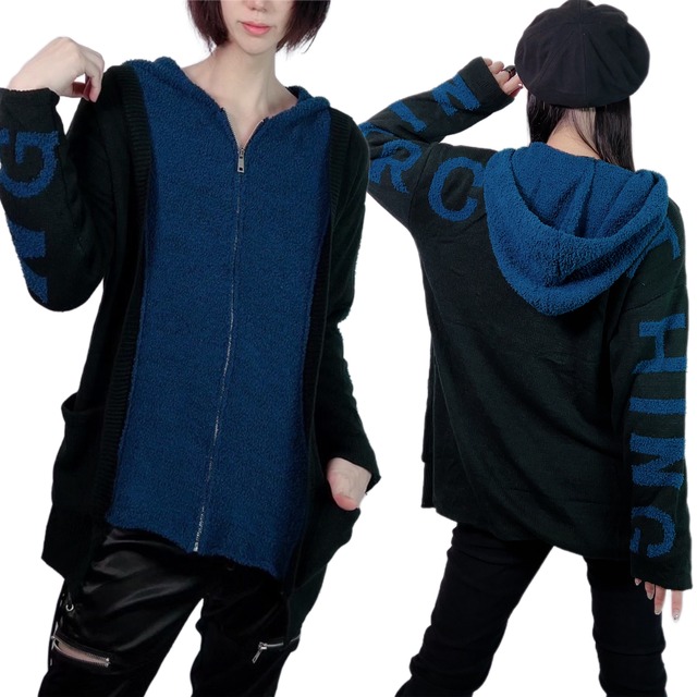 軽量ふわもこBACK LOGO FAKE LAYERED OUTER