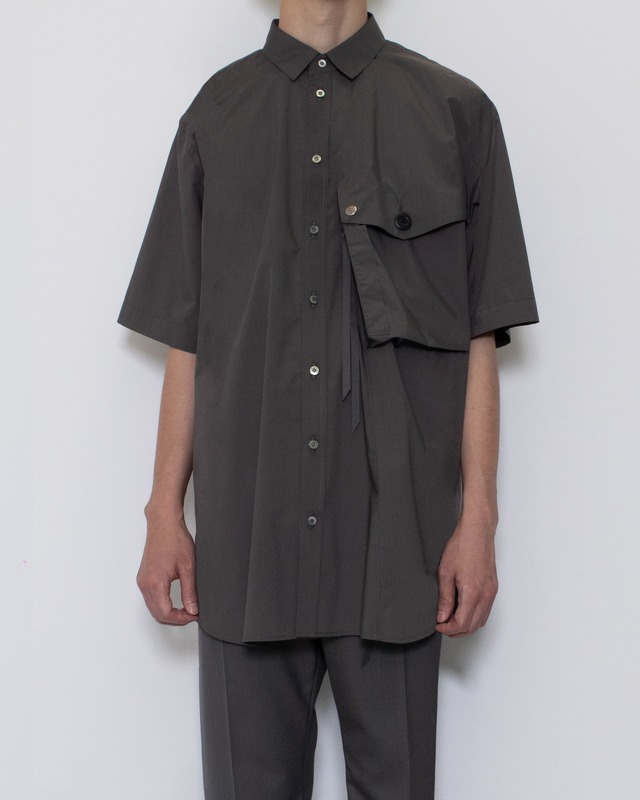 TYPEWRITER S/S DRESS SHIRT(GREY)