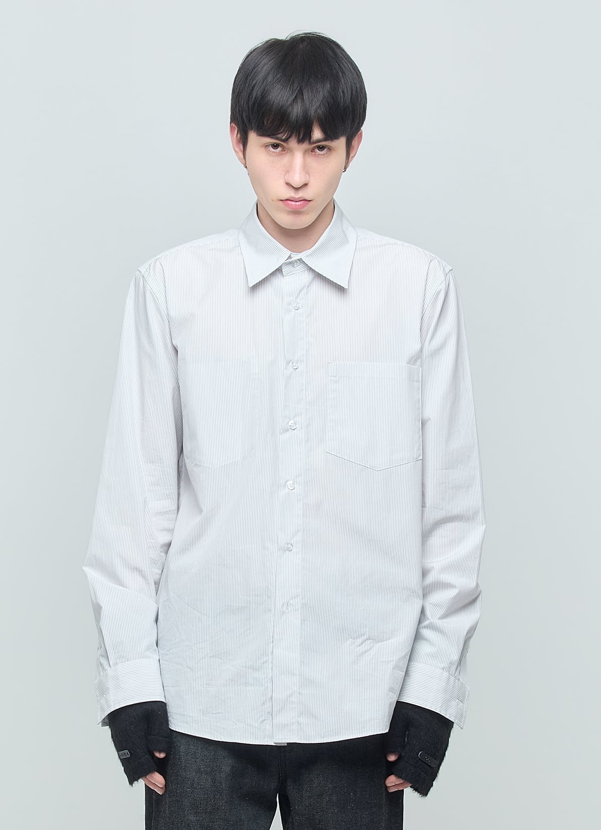 26SS】MASU エムエーエスユー / ZIP-UP FRILL COLLAR SHIRT / フリル