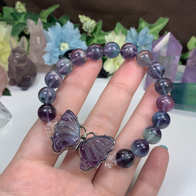 ~Butterfly~☆フローライト デザインブレスレット