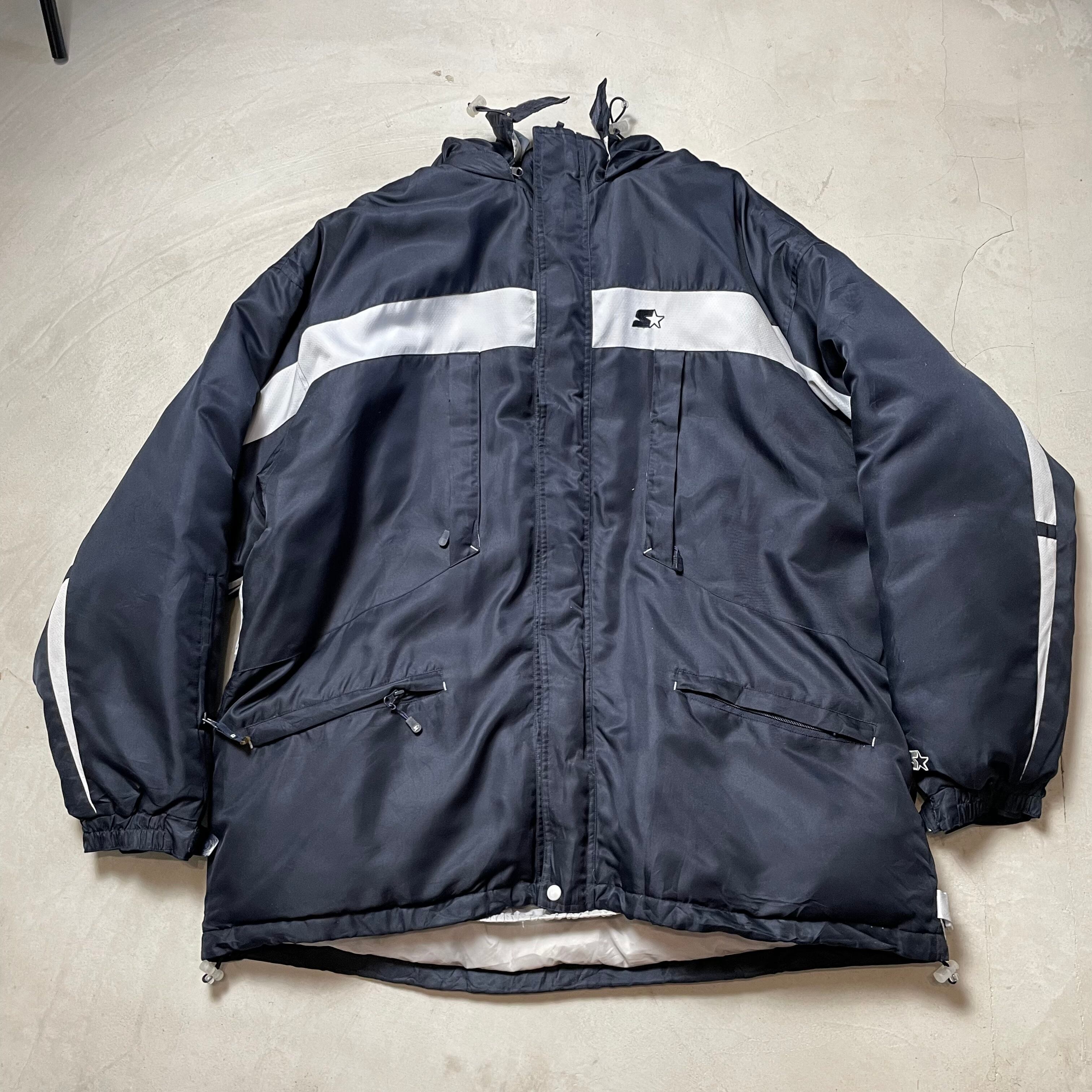 STARTER スターター ナイロンジャケット ブルゾン メンズXL相当 古着 00s ヴィンテージ ビンテージ ロゴ 刺繍 ブラック 【ナイロンジャケット】