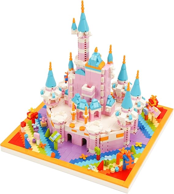 LULUFUN ミニブロック 建物 虹の城 おもちゃ ミニチュア お城 ブロック