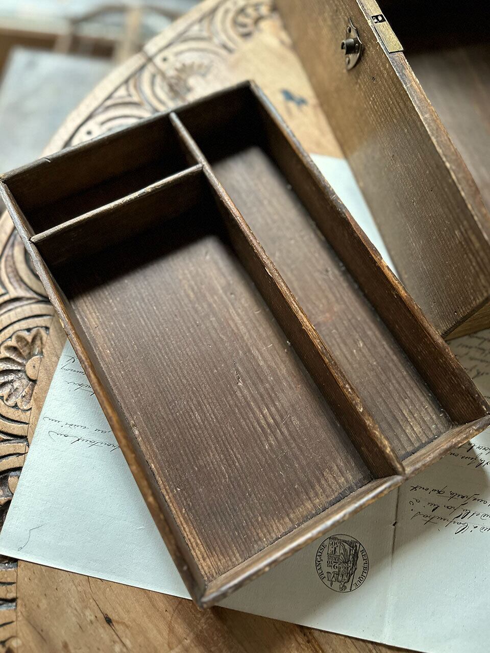 フランスアンティーク特大ツールボックス木製レア