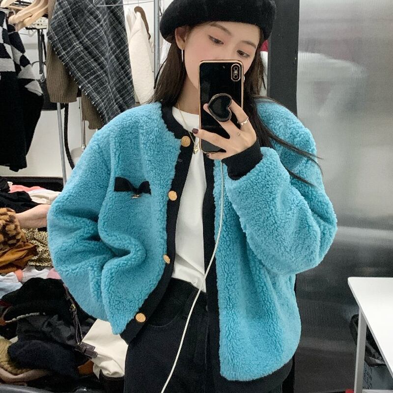 ルーズジャケット オータムウィンターベルベットトップス ふわふわ 秋物 冬物 スーパーモール28784729778