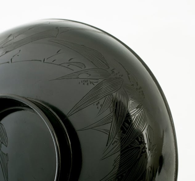 A177 木製輪島塗懐石道具沈金桐紋様5客